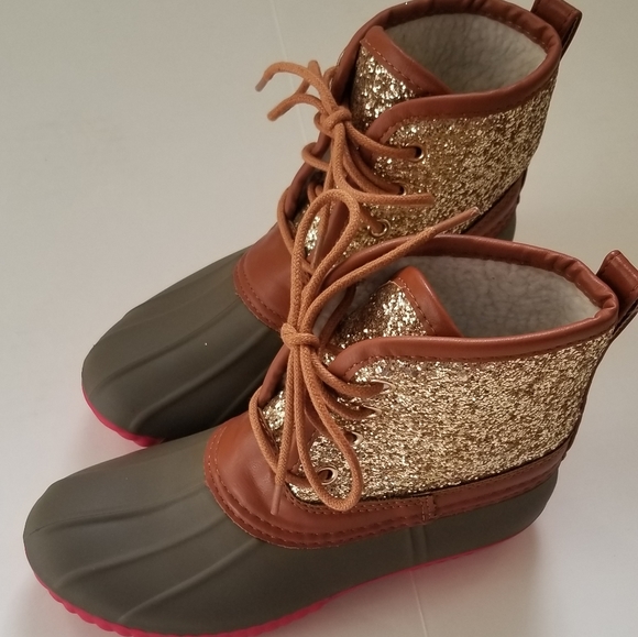 NWOB Kids glitter duck boots size 1 - Picture 4 of 7